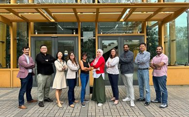 The e+Society Institute core team posing as a group.
